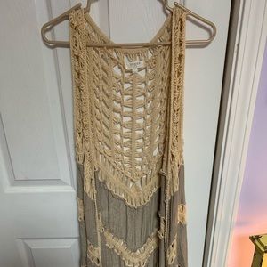 Boho style long vest by Umgee